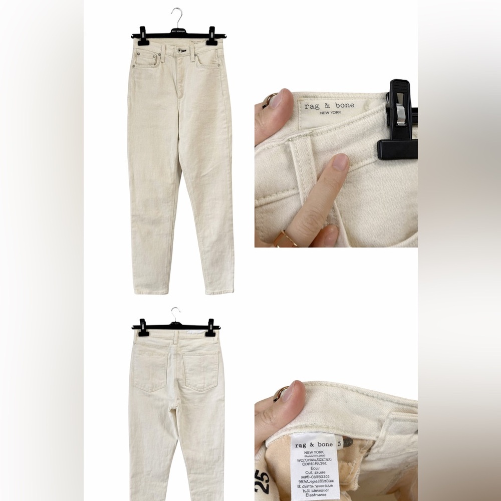 Rag & Bone Off-White Straight Denim Pants Size 25